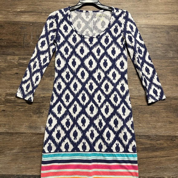 Lilly Pulitzer Blue and White Dress with Geometric Pattern - Picture 1 of 4